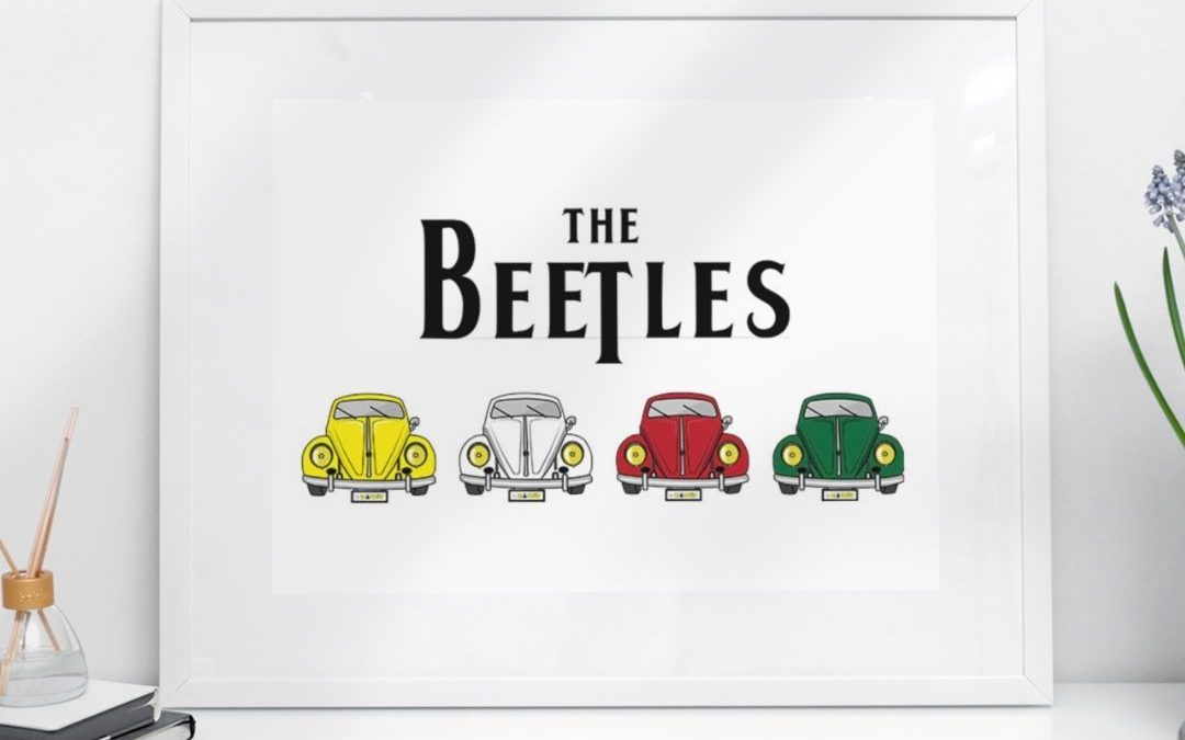 Ilustración para camisetas The Beetles