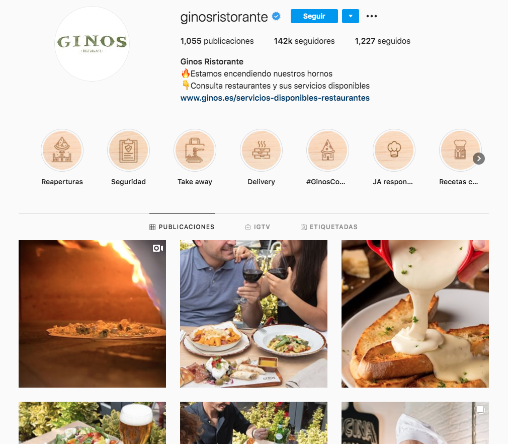 Cuenta Instagram Ginos