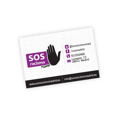 SOS racismo tarjetas de visita